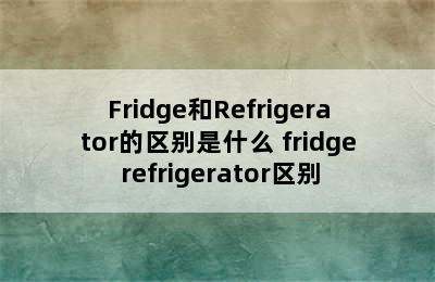 Fridge和Refrigerator的区别是什么 fridge refrigerator区别